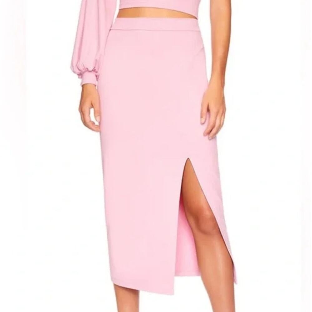 Susana Monaco High Waist Slit Front Pencil Skirt In Petal Pink